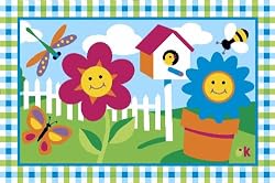 Happy Flowers Kids Rug - Size 39" x 58"