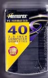 Memorex 40 PC Formatted 3.5 INCH Computer Diskettes includes File Box