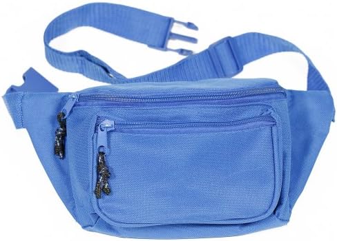 Royal Blue Fanny Pack by RaverSwag Three Pocket Zippered Waist Pack