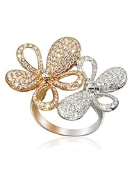 1.325 ct Diamond & 18K White/Pink Gold Floral Ring