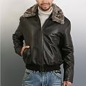 Landing Men's Cowhide Leather Flight Bomber Jacket - Regular & Tall