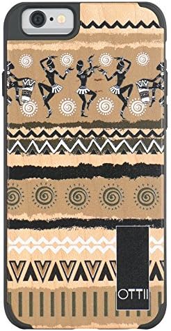iPhone 6 Wooden Case, OTTII Genuine Maple Wood Case for iPhone 6 (4.7") - Tribal Pattern - 3D Embossed Painting Process - Handmade Wood & Slim Durable Polycarbonate Bumper