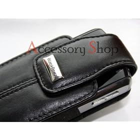 Genuine Blackberry 8100 Pearl Leather Pouch In Black With Battery Saving...