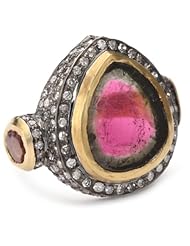 Fine Jewelry by Kevia "Byzantium" Tourmaline Ring Set with Diamonds, Size 7
