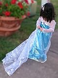 Snow Queen Long Cape Dress Costume with Accessories (Ages 5-6)