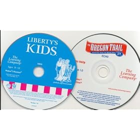 Lot 2 CD Oregon Trail 5th edition, Liberty Kids 5 th Pc Xp Vista Mac TLC The Learning Company