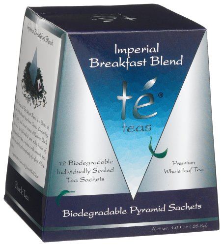 Te Teas Premium Whole Leaf Tea, Imperial Breakfast Blend, 12 Count Biodegradable Tea... by Te Teas