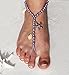 Lavender Barefoot Sandals Beach Wedding Beaded Anklet with Starfish and Real Seashells - Set of 2