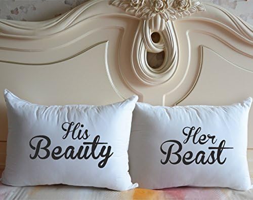 Bigmouth His Beauty Her Beast Pillowcase Personalized Custom Couple Pillow Covers Set of 2