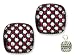 Silver Genuine Ruby Checkerboard Square Earrings