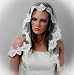 Ivory Illusion Tulle Mantilla Bridal Veil - 35 x 28