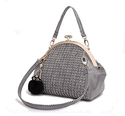TESSLA Women Alligator Pattern Shoulder Strap PU Leather Tote Style Handbags (Gray)