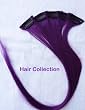 Hair Collection-18" Purple 100% Human Hair Clip in on Extensions - 1.75"widex5pcs