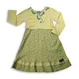 Soup - Girls Long Sleeve Floral Knit Dress, Vanilla, Blue