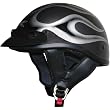 AFX Flame Adult FX-70 Cruiser Motorcycle Helmet w/ Free B&F Heart Sticker - Black/Silver