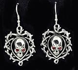 Thorn Vine Skull Earrings Vamp Goth Swarvoski Crystal Jewelry