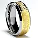 8MM 18K Gold Plated Tungsten Ring with Laser Etched Celtic Design sizes 8 to 12