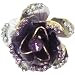 Amethyst And Diamond Simulated Rhinestone Rose Pugster