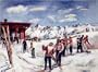 1951 Millard Sheets - Ski Summit Ajax Hill Aspen Colorado Watercolor Art Print - Fine Poster