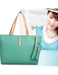 Single Detail Page Misc: Women PU Leather Tote Shoulder Bags Hobo Handbags Satchel Messenger bag Purse GO, Additional small bag to put your small items or coins in it.(??Green) - HK