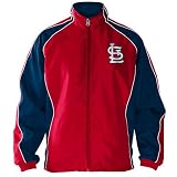 MLB Men's St. Louis Cardinals Full Zip Team Color Jacket , Red, Large