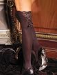 Black Thigh Hi Stocking with Lace Trim