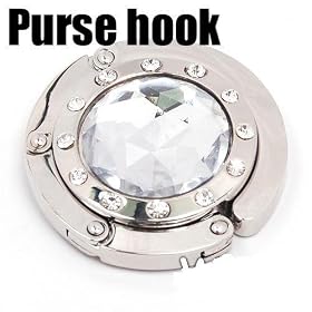 Clear Diamond Folding Handbag Purse Hook Hanger