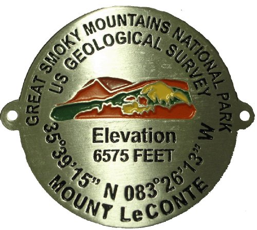 Great Smoky Mountains - Mount LeConte Benchmark - Hiking Stick Medallion