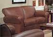 Monterey Leather Love Seat By Coaster Furniture With Silver Shipping