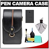 Olympus Premium Leather Style Pen Digital Camera Case (Black) with BLS-1/BL ....