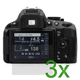 GTMax 3x LCD Screen Protector For Nikon D5100