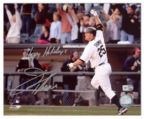 Jim Thome Chicago White Sox Autographed 8x10 Photograph with Happy Holidays Inscription