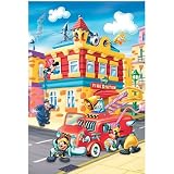 Trefl - 24 pièces - Mickey et ses amis : La caserne des pompiers