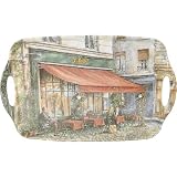 Caf&eacute; Le Marche Themed melamine tray with handles 15.5 by 11 inches
