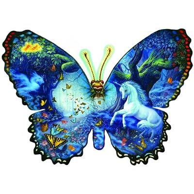 Fantasy Butterfly Shaped Jigsaw Puzzle by Ruth Sanderson 1000pc
