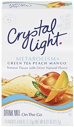 Crystal Light On The Go Metabolism Plus Green Tea Peach Mango, 30-Count Boxes (Pack of 2)