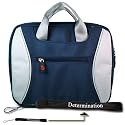 Kroo TAG 2-TONE Nylon Carrying Case (Blue) Fits Good for any size between 7-inch Netbook to 10.4-inch Netbook for any Acer Asus CTL HP Lenovo Dell MSI Samsung Sony Sylvania Toshiba Lelocity Micro Netbooks