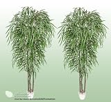 TWO 7' Artificial Weeping Willow Trees with Real Wood Trunks
