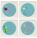 Set of Four Christmas Cocktail Jingles Occasions Drink Coasters - Style XAPAH2