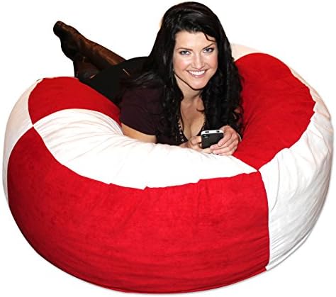 koze fom Shredded Foam Bean Bag 50-inch Red and White