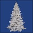 9' Pre-Lit Flocked White Spruce Artificial Christmas Tree - Clear LED Lights