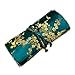 Vandoras Jewelry Roll Clutch Large - Silk Brocade (Cherry Blsm Peacock)