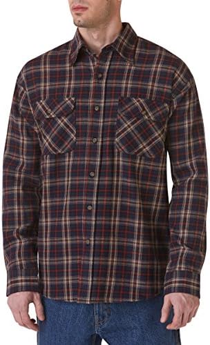 Teflon Men's Apparel LS Brawny Plaid Flannel Shirt, XX-Large, Navy Red