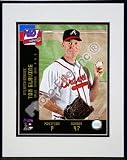 Tom Glavine 2008 Studio Double Matted 8 x 10 Photograph In Black Anodized Aluminum Frame