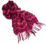 V Fraas Women's Plaid Scrunched,Hot Pink,One Size