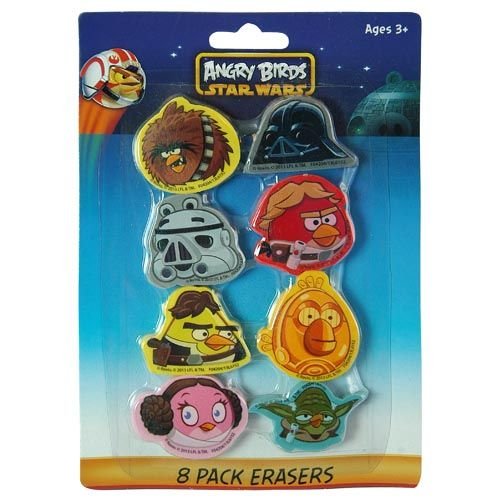Angry Birds Star Wars Shaped Erasers - 8 pack