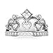 Metal Factory 925 Sterling Silver Cubic Zirconia Princess Heart Crown Tiara CZ Band Ring