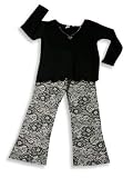 Anita G - Toddler Girls Long Sleeved Pant Set, Black, Ivory