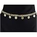 Dainty Brass Hip Chain Belt with Jingling Coins and Red and Green Painted Details, Fits waist or hips 34" - 38". Chain Link Belt for Belly Dancing or Casual Wear