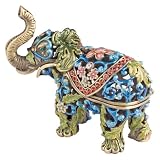 Parade Elephant Shaped Jewelry Trinket Box in Czech Preciosa Crystals